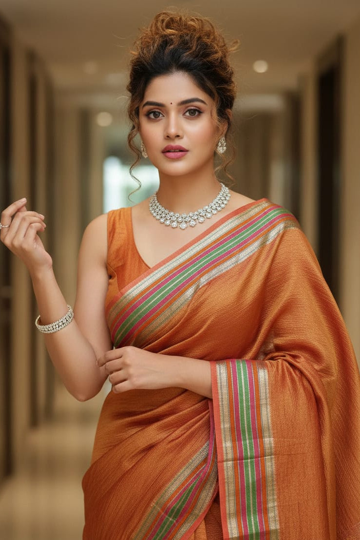 woman wearing saree with blurred background