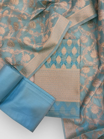 Banarasi Cotton Suit 1 sky blue