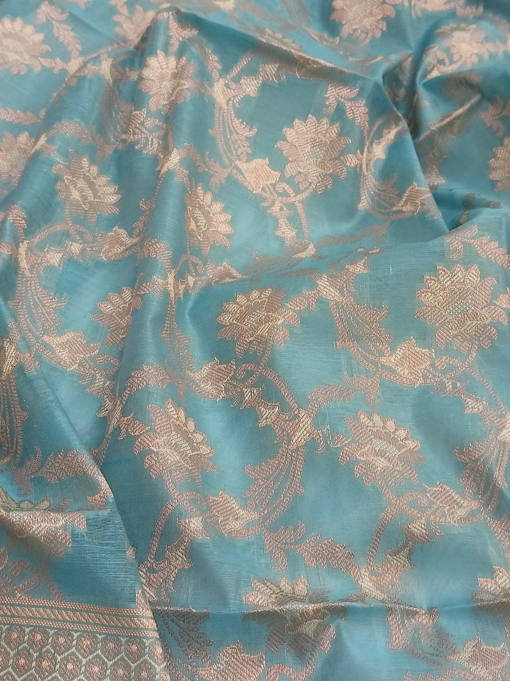 Banarasi Cotton Suit 2 sky blue