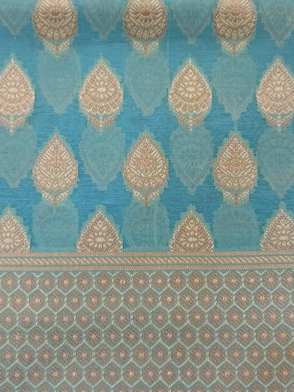 Banarasi Cotton Suit 3 sky blue