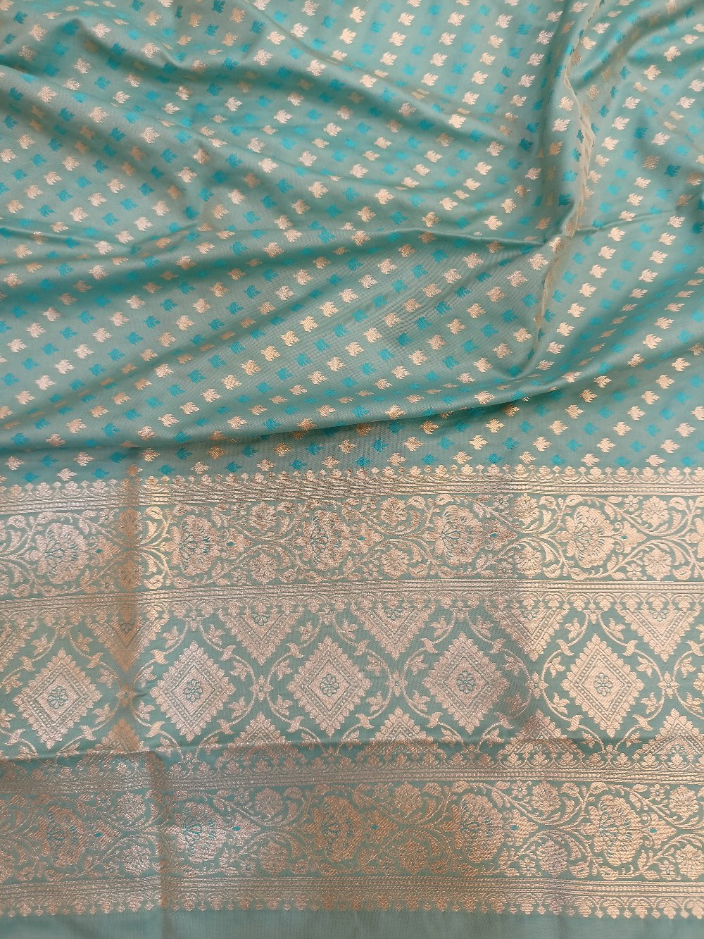 Banarasi Katan Silk Duppatta Sky Blue 1