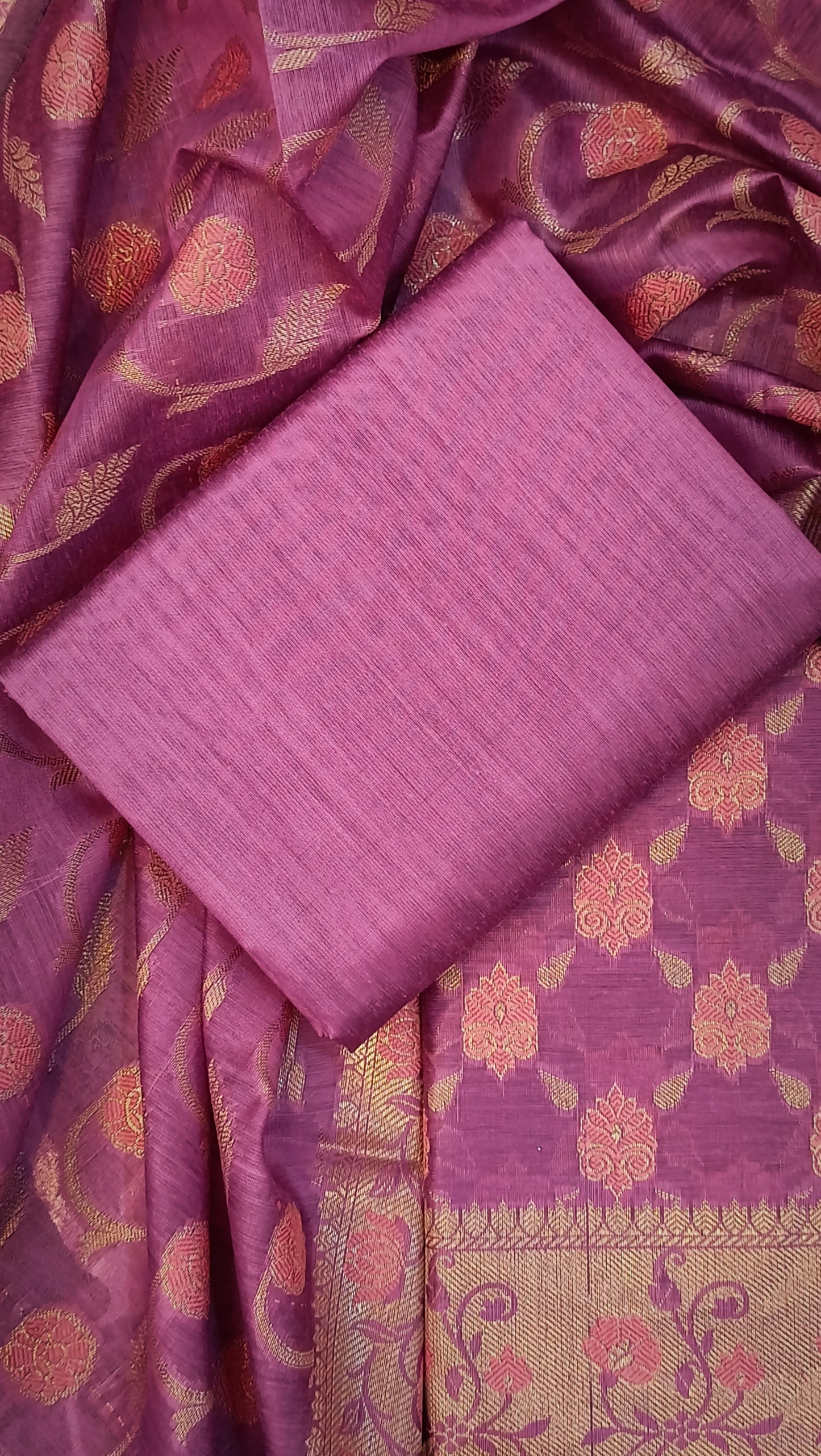 Rosy Royale Unstitched Banarasi Cotton Silk 3PC Suit