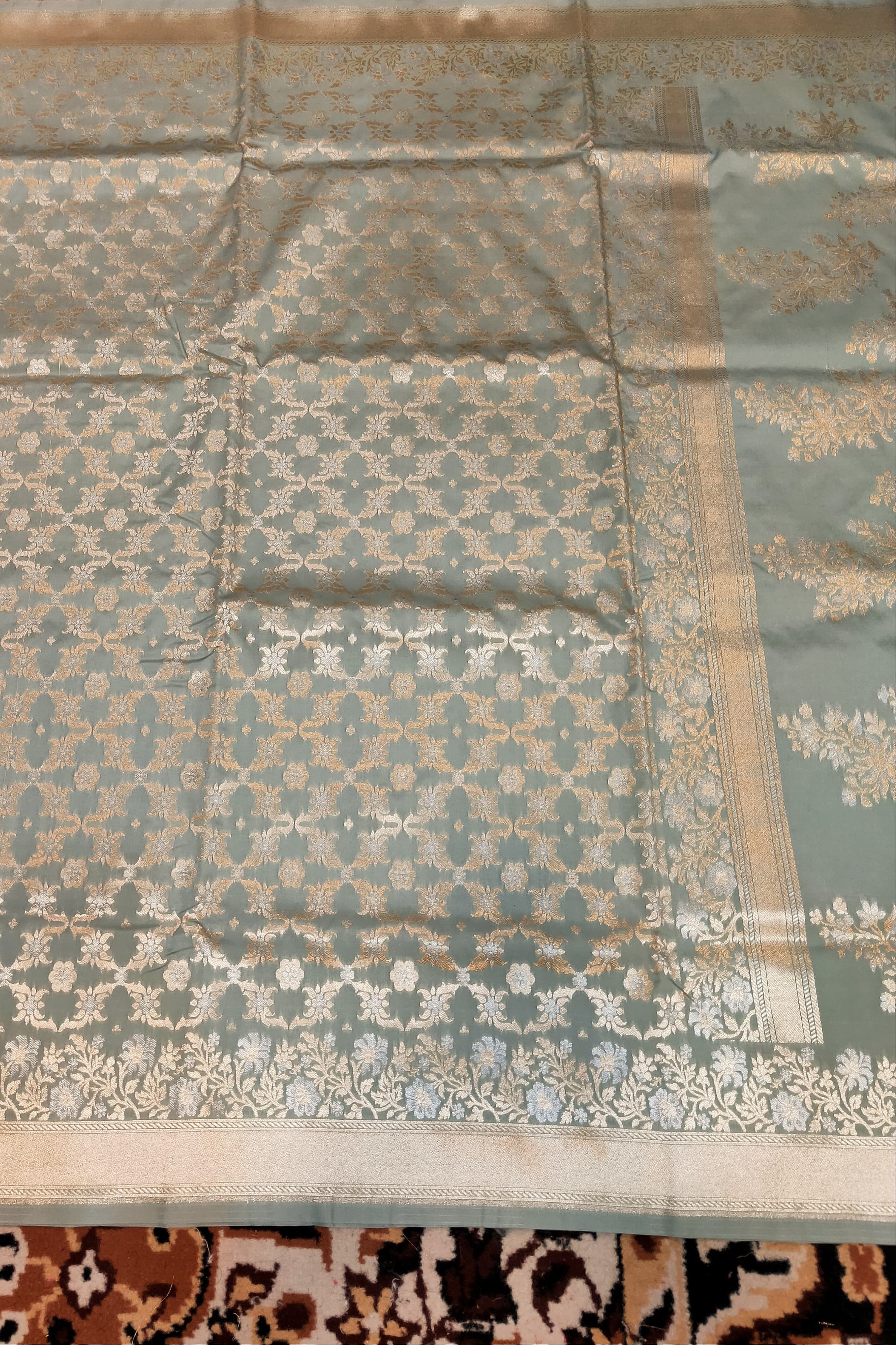 Patterned fabric with geometric design on a textured surface