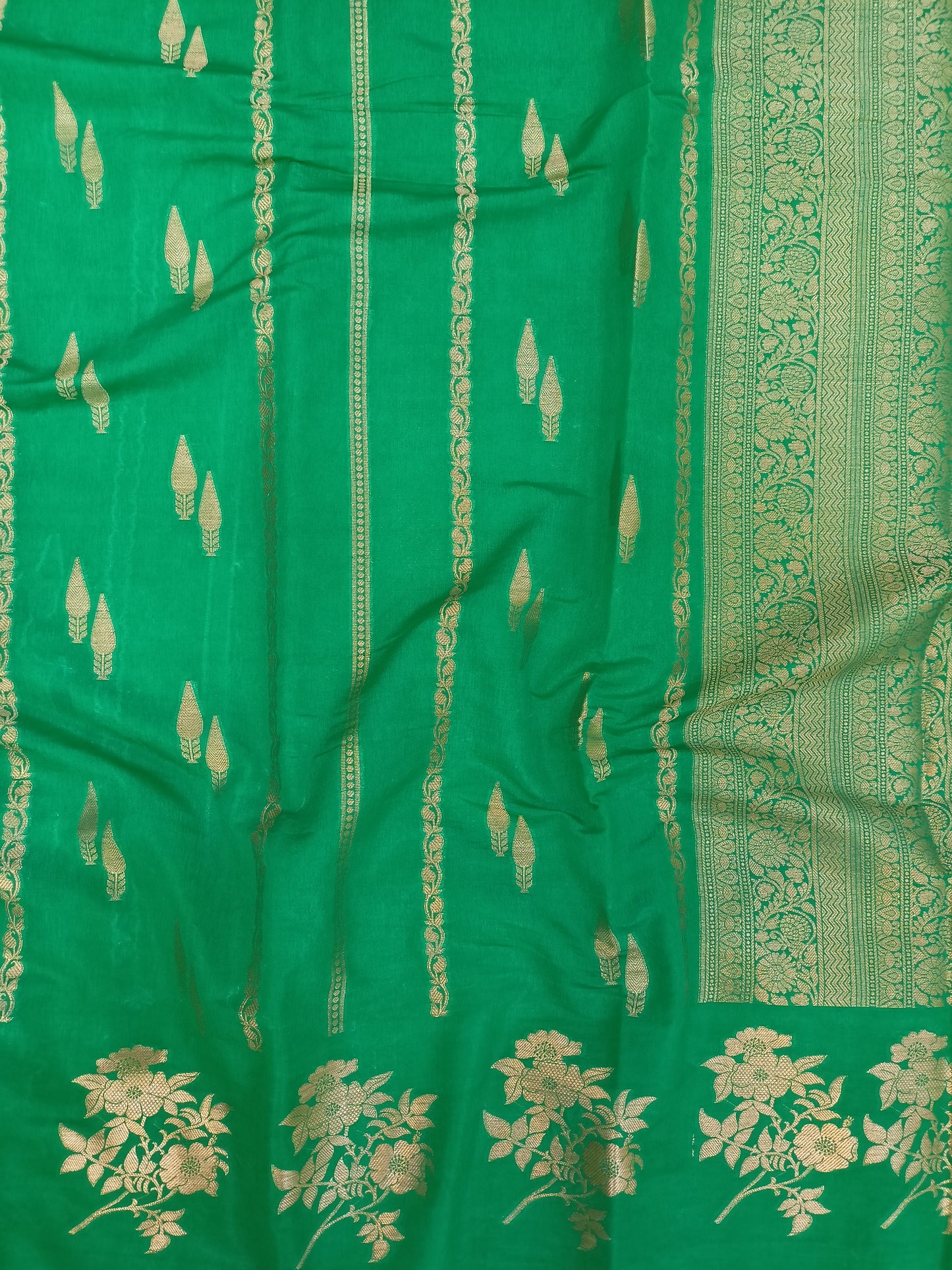 Jade Green Raw Mango Silk Saree