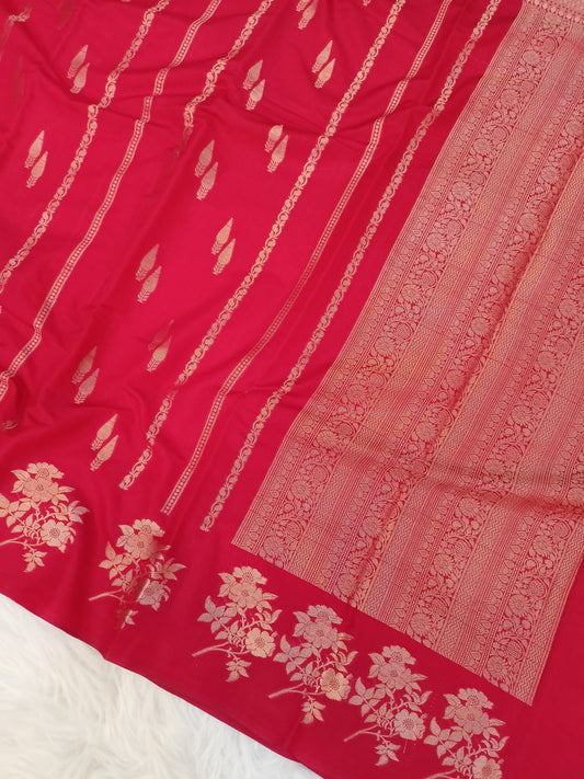 Red Raw Mango Silk Saree