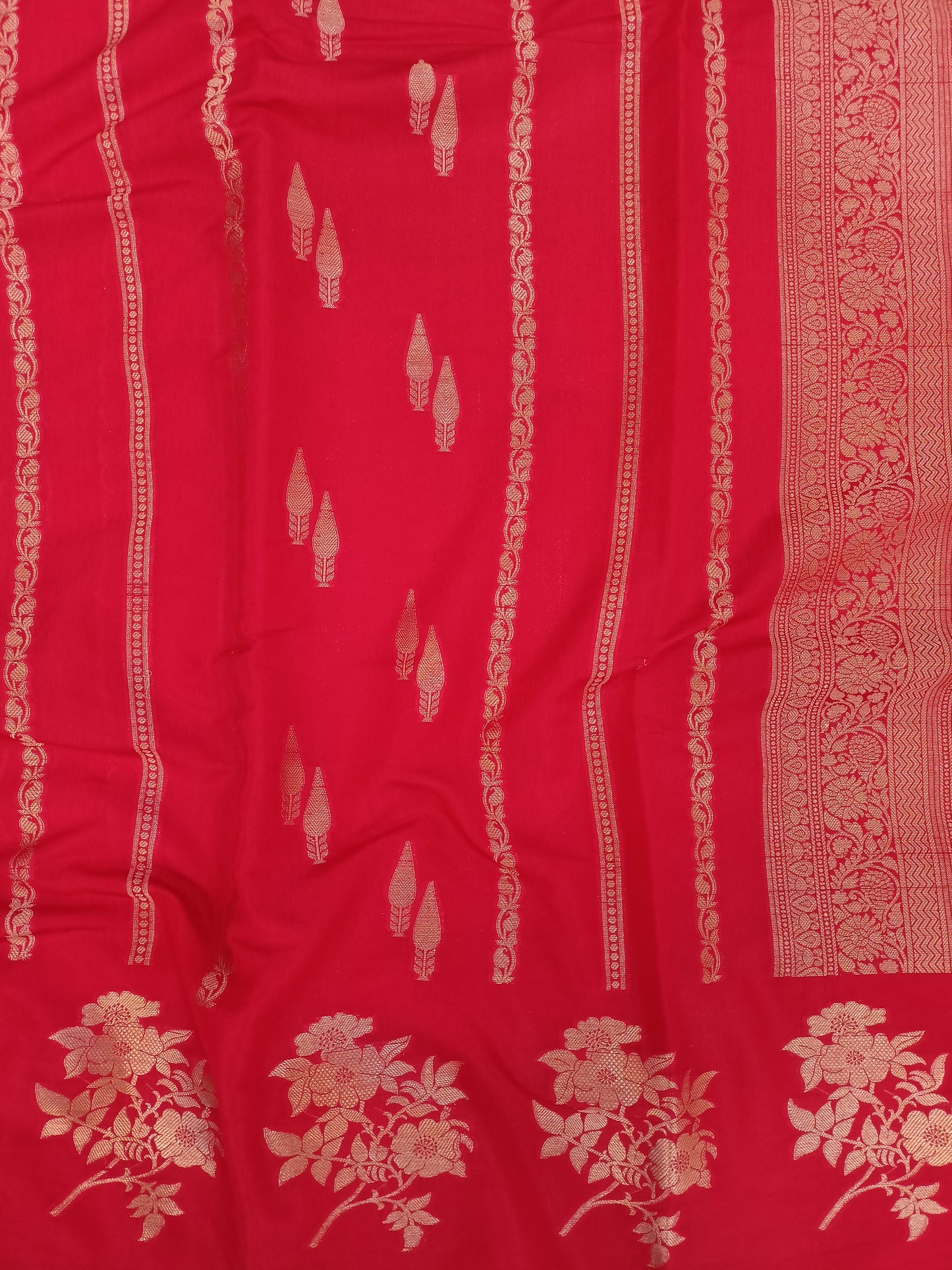 Red Raw Mango Silk Saree