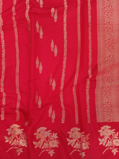 Red Raw Mango Silk Saree