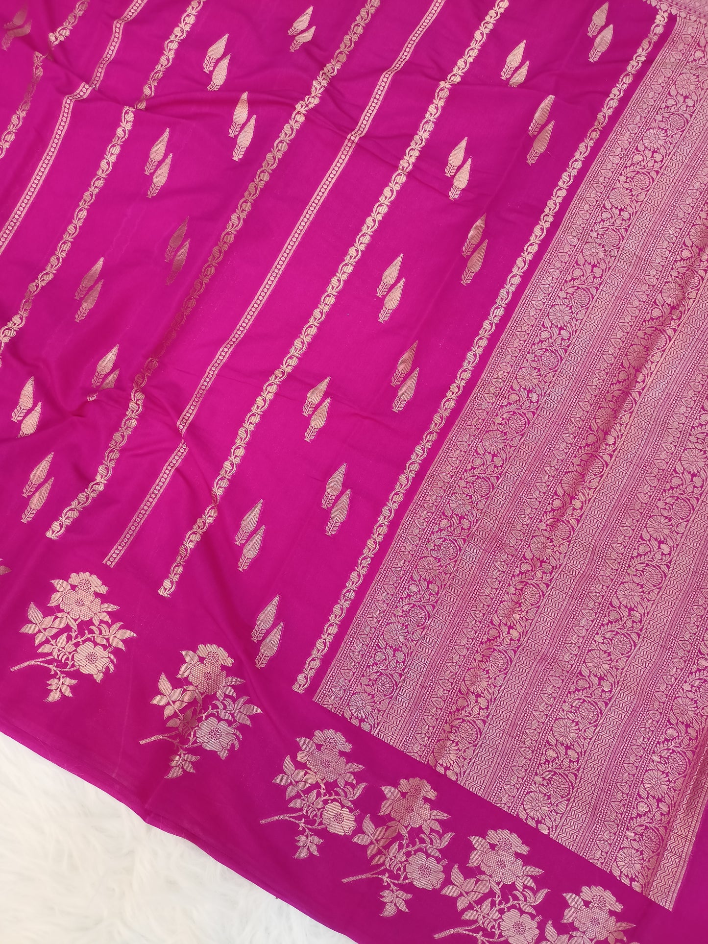 Pink Raw Mango Silk Saree