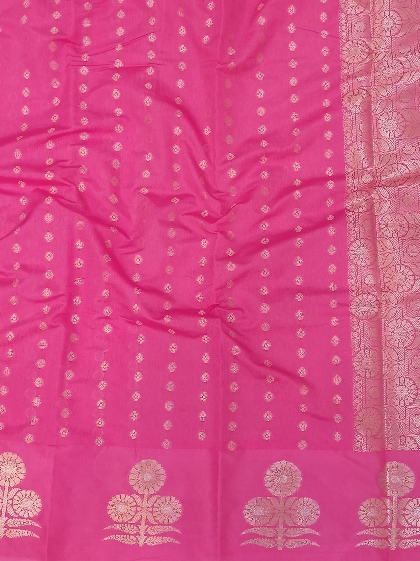 Pink Boota Raw Mango Silk Saree