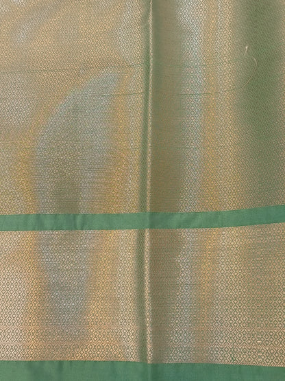 Mint Green Boota Raw Mango Silk Saree