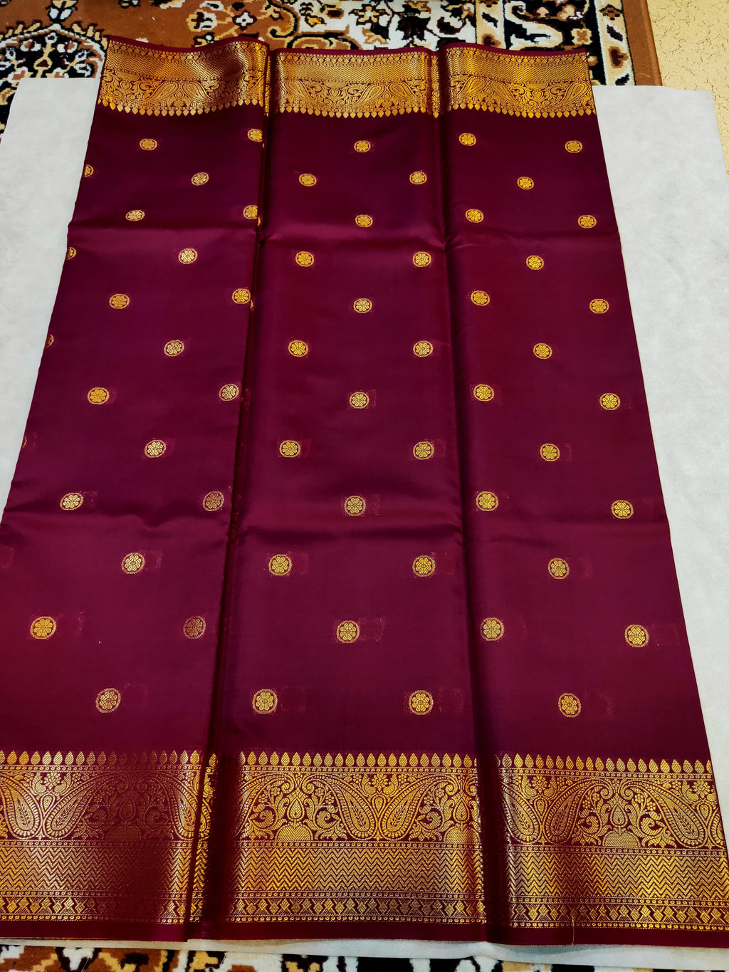 Maroon kanchi banaras soft silk