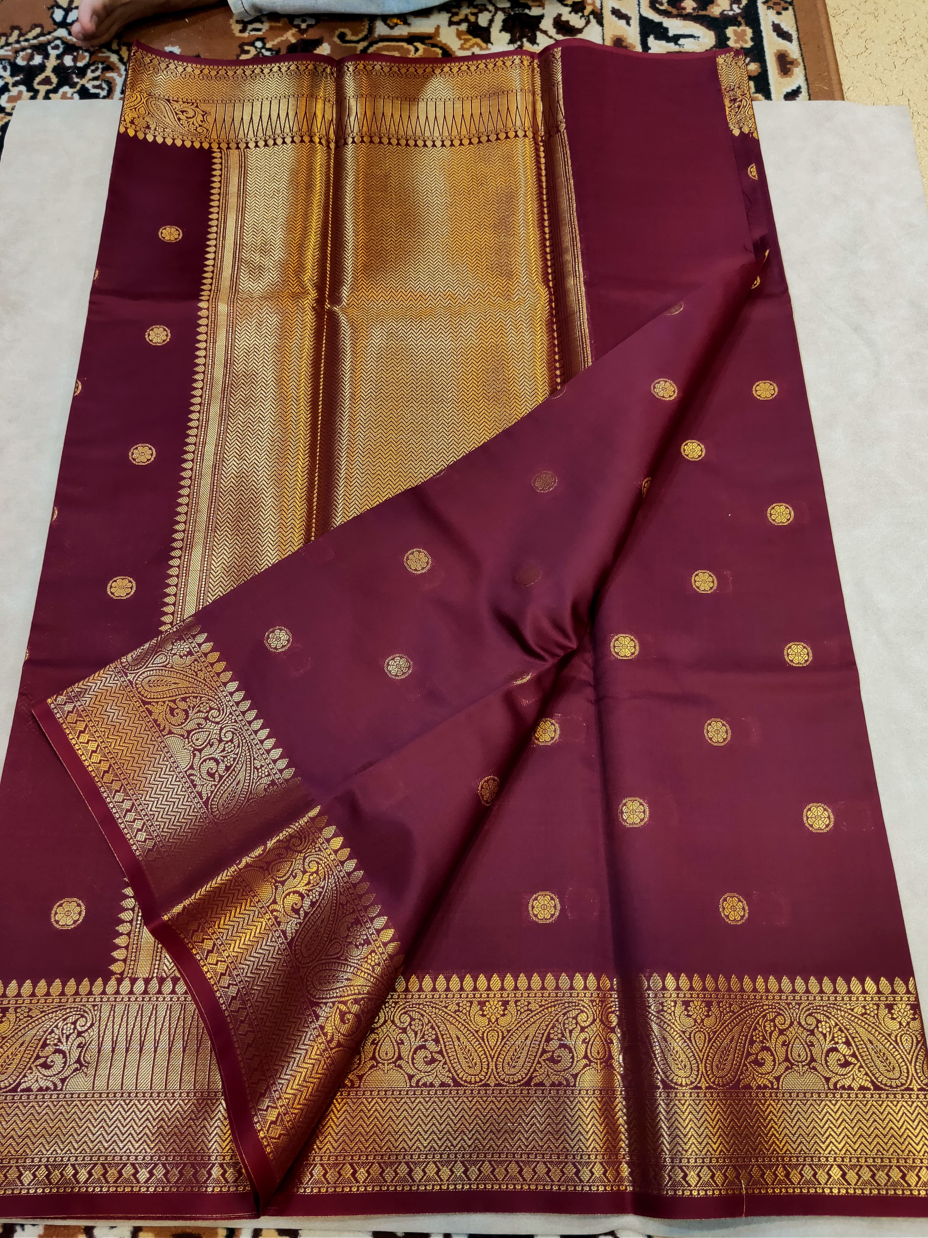 Maroon kanchi banaras soft silk
