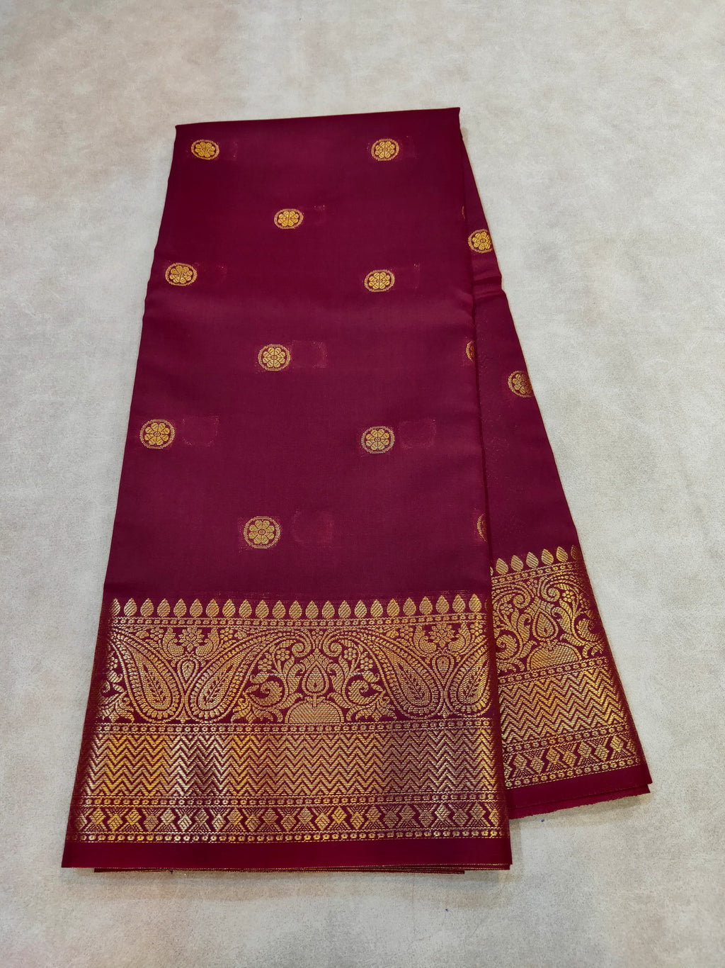 Maroon kanchi banaras soft silk