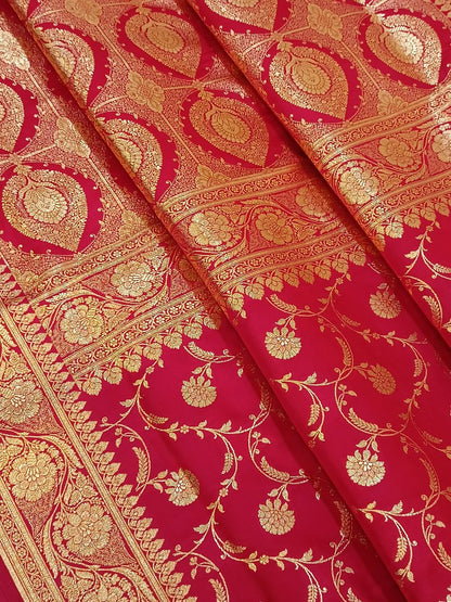 The-Sangam_Silks_Blood_Red_Katan_Silk_Saree close up