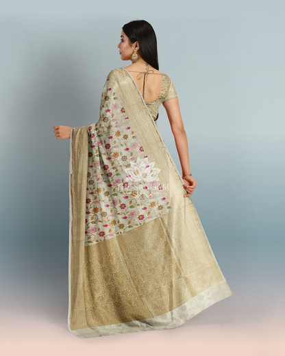 Traditional Banarasi Saree online Model Back view