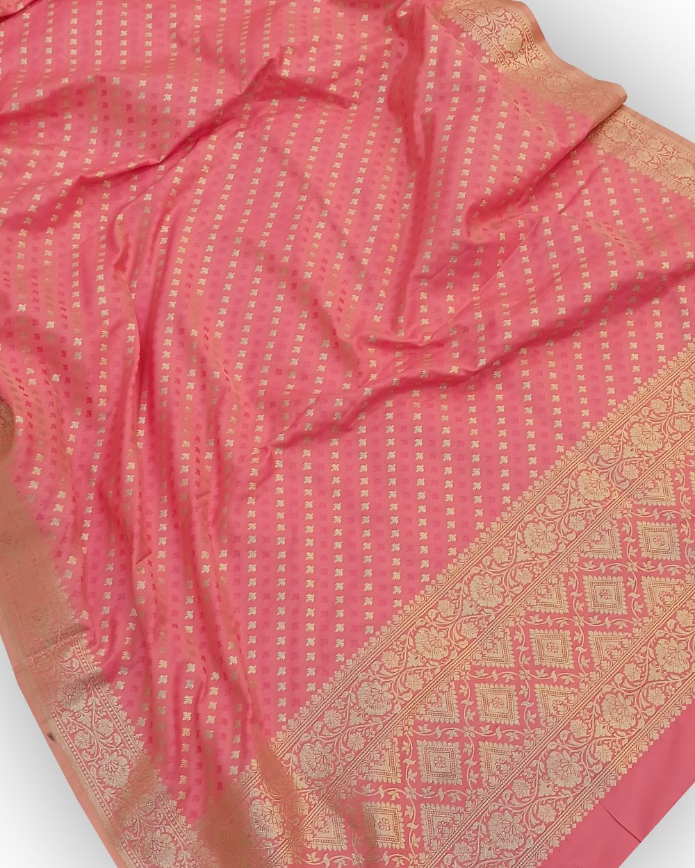 Banarasi Katan Dupatta in Pink Cherry from Sangam Silks