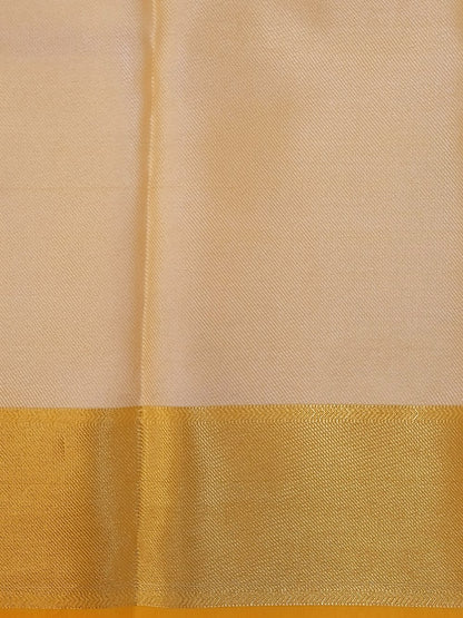 bridal saree Long-tail: Gold Banarasi tissue silk saree with Chikankari