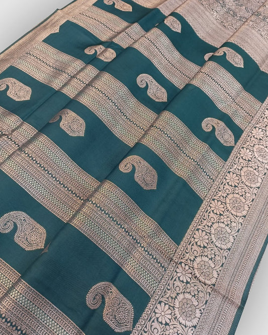 German Blue Banarasi saree online