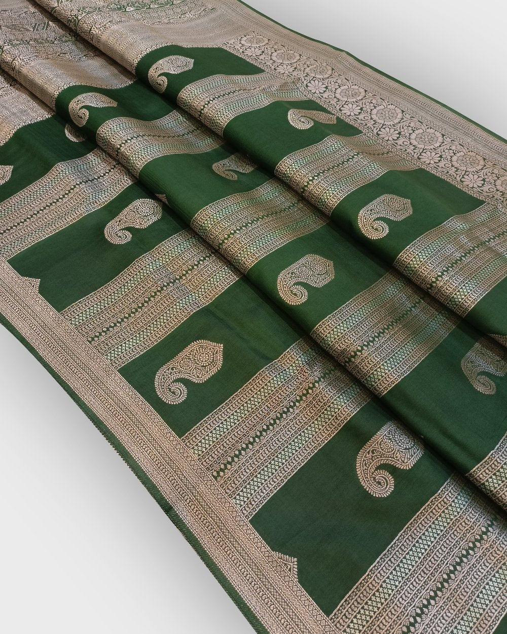 Emerald Green Banarasi Saree