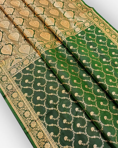 The-Sangam_Silks_Emerald_Green_Katan_Silk_Saree