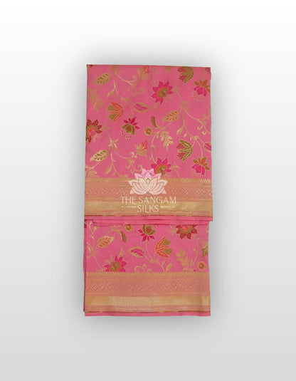 Baby Pink Semi-Pure Katan Silk Saree