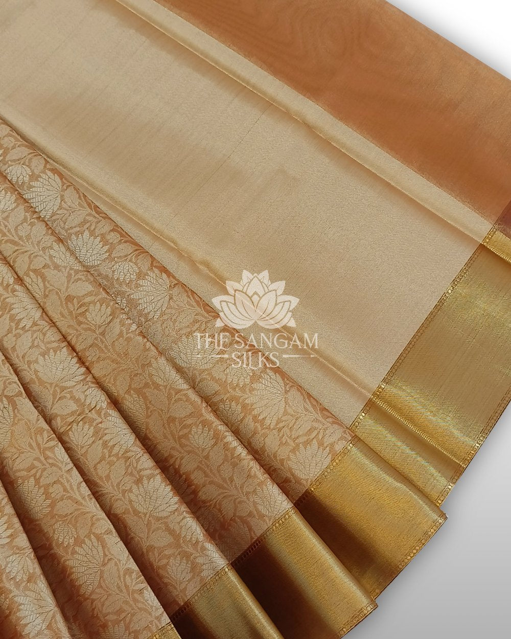 Kanjeevaram tissue silk saree, red tissue silk saree